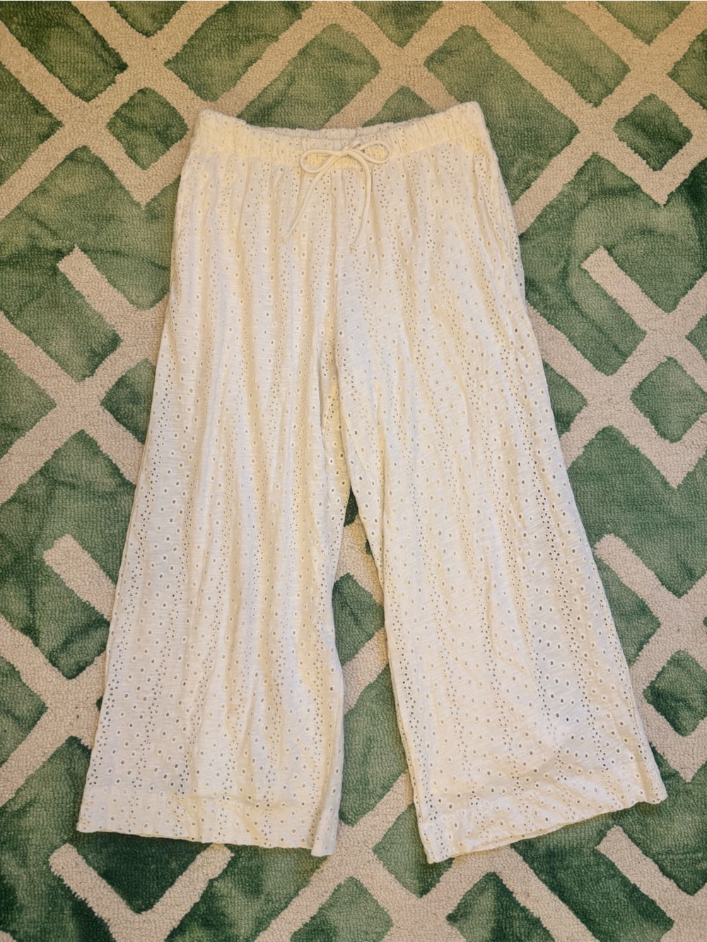 Z Supply soft cotton knit eyelet lounge pants, size M